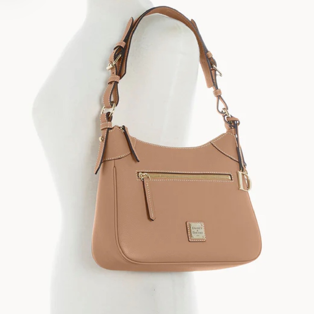 NWT Dooney & Bourke Beige Leather Crossbody Bag